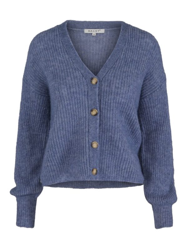 MOHAIR KNITTED CARDIGAN-Jeans blue