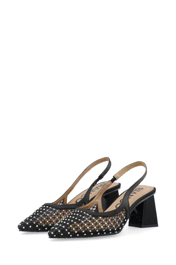 BIAMARALYN SLINGBACK RHINESTONE MESH-Black
