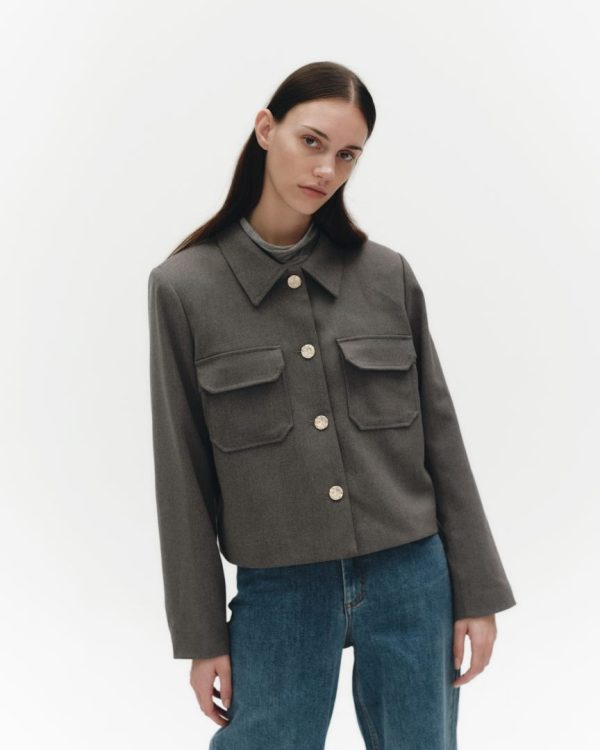 YASDENA LS BLAZER - Grey melange