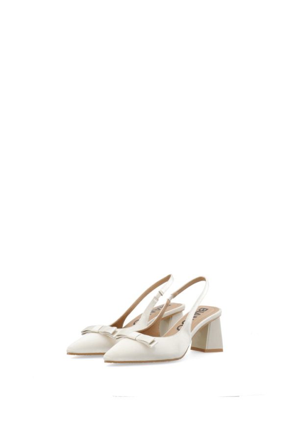 BIAMARALYN BOW SLINGBACK SATIN- Off white
