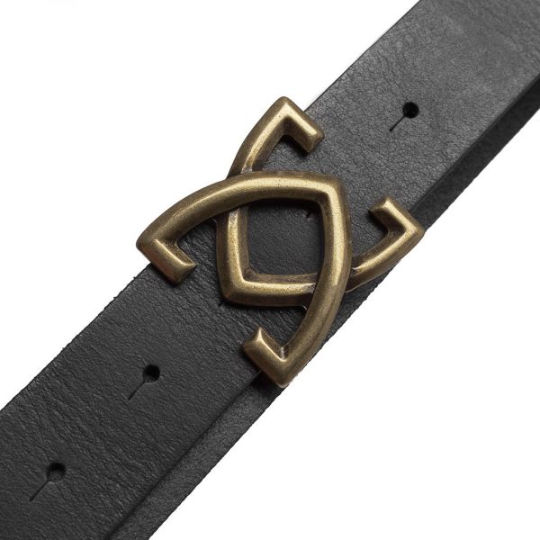 SKINNBELTE MED GULLSPENNE  - Sort