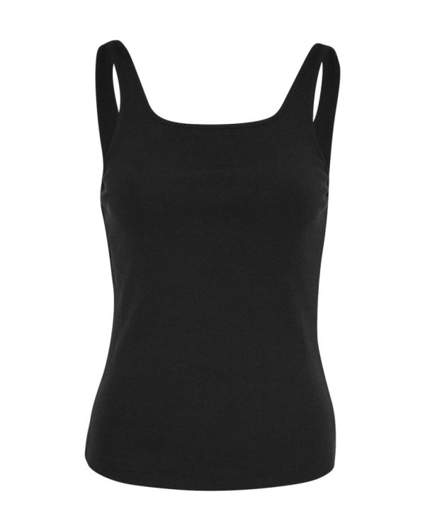MSCH BETRINA RIB SL TOPP  Black