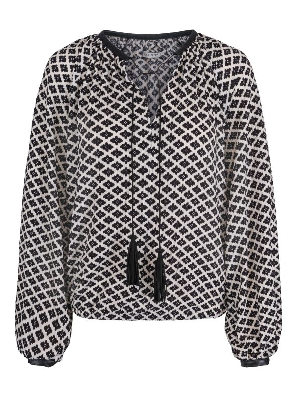 DETAILED BLOUSE MED SKINNDETALJER-Multi