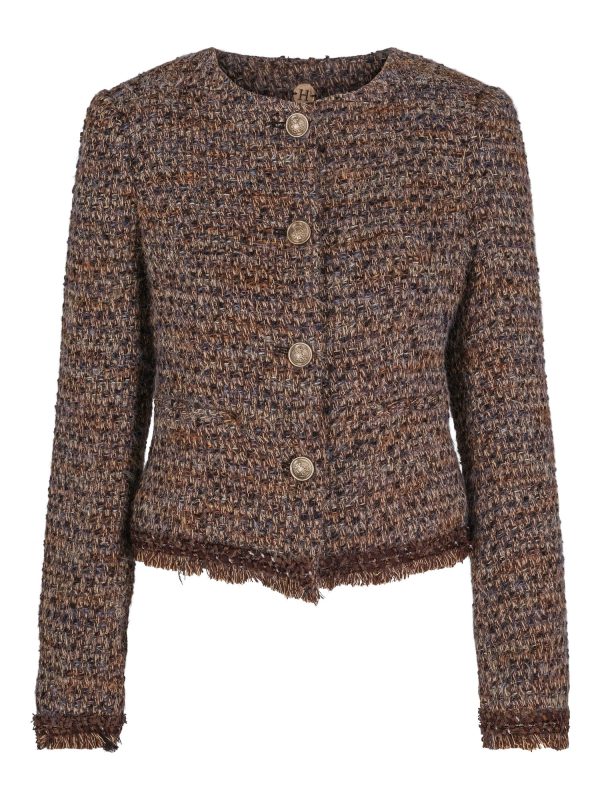 SHORT FASHION BLAZER-Brown