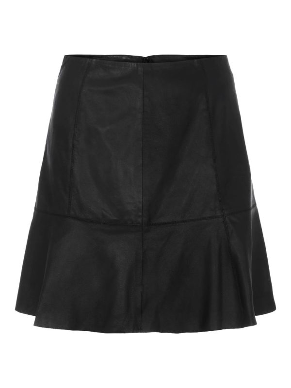 YASCOLLY MW NAPLON LEATHER SKIRT -Black
