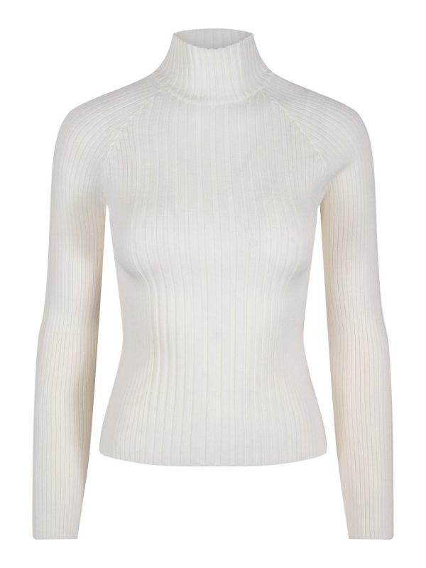 RIB ROUND NECK PULLOVER-Creme