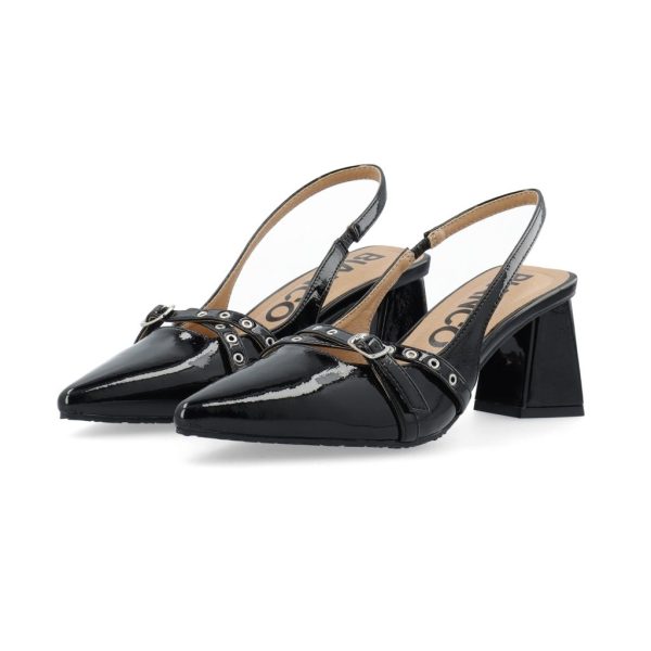 BIAMARALYN SLINGBACK FAUX LEATHER - Black patent
