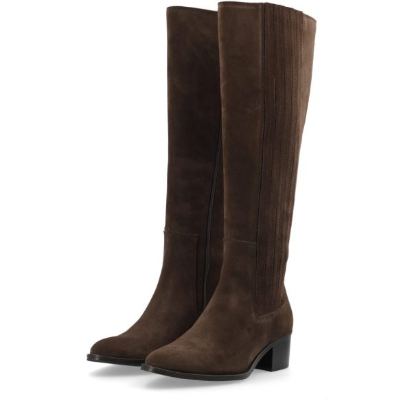BIACAROL CHELSEA KNEE HIGH BOOT OILY SUEDE - Brown