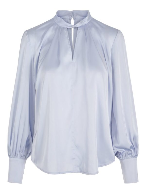 COLLAR BLOUSE - Light blue