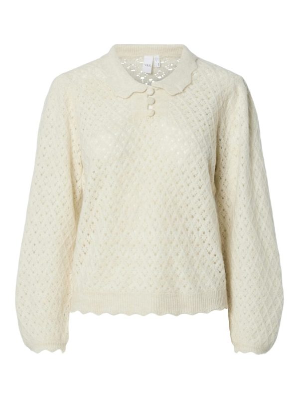 YASBICALA LS KNIT PULLOVER S. - Birch