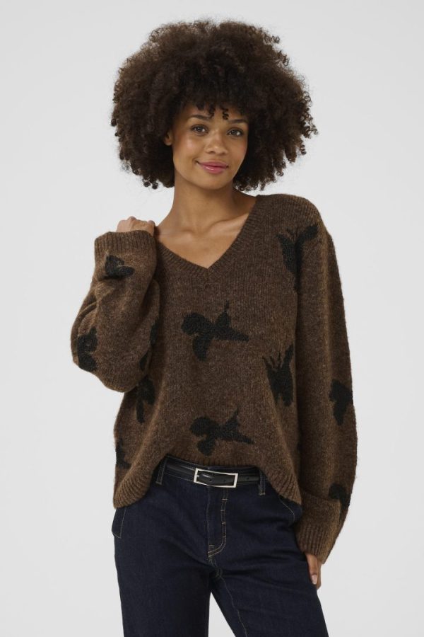 CUFREYA PULLOVER- Coffee bean/black melange