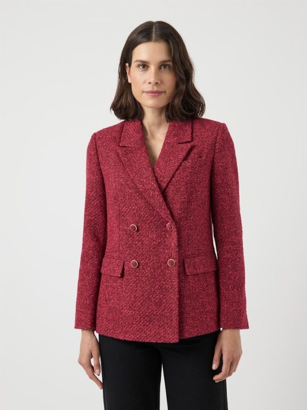 YASPETRA LS BOUCLE BLAZER S. NOOS - Tibetan red