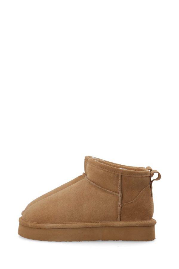 BIASNOW FLATFORM ANKLE BOOT SUEDE - Cognac