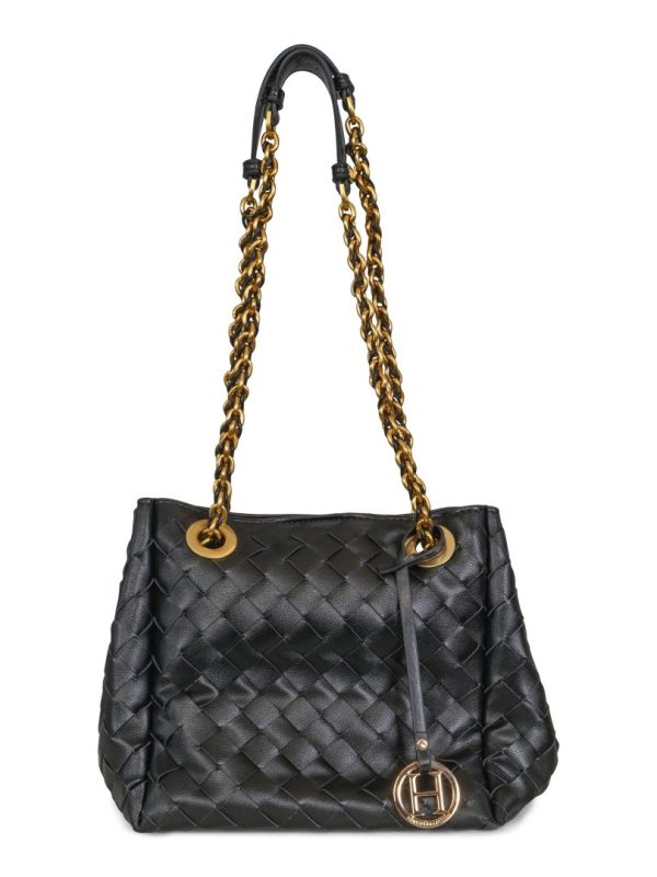 WOVEN CHAIN BAG - Svart