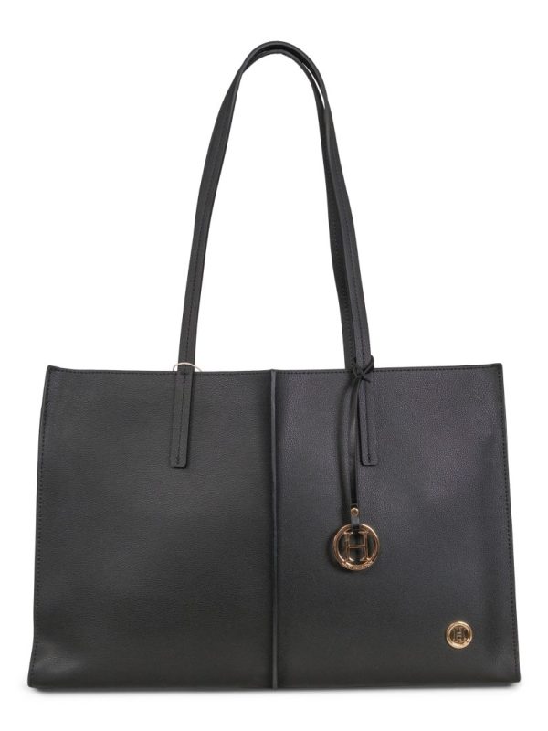 LEATHER EVERYDAY BAG - Svart