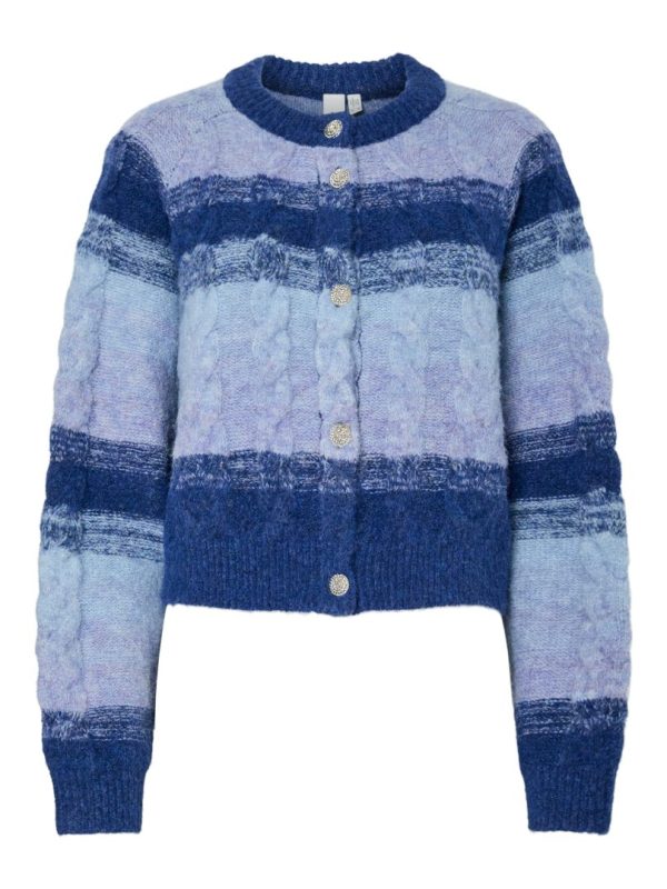 YASMEGANO LS KNIT SHORT CARDIGAN -Dazzling blue/viste blue