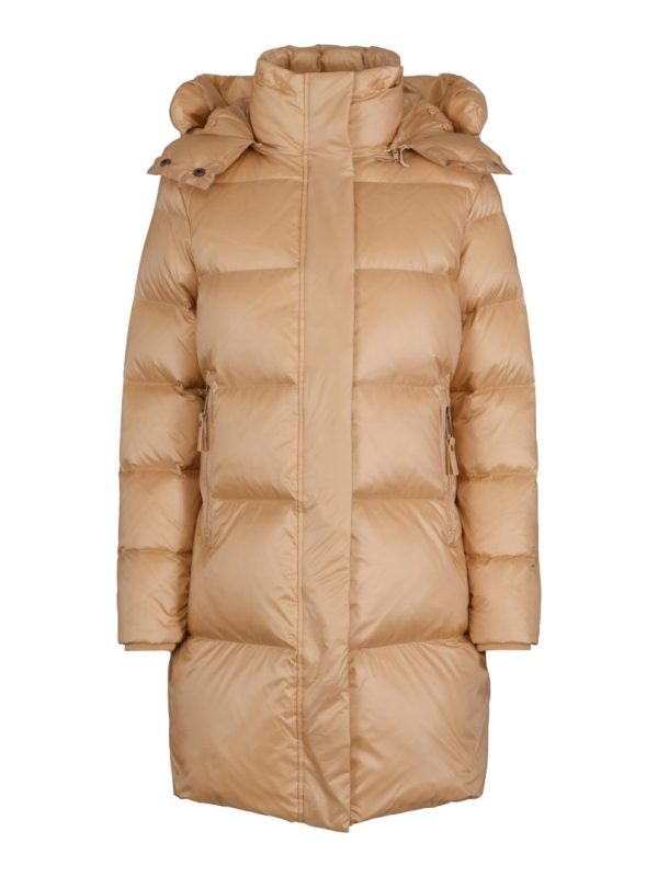 3/4 LONG HOODED DOWN JACKET - Champagne