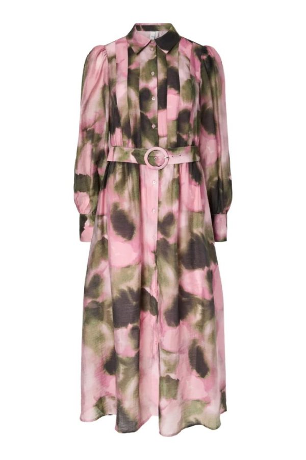 YASRINARO LS LONG SHIRT DRESS- Blossom/rinaro print