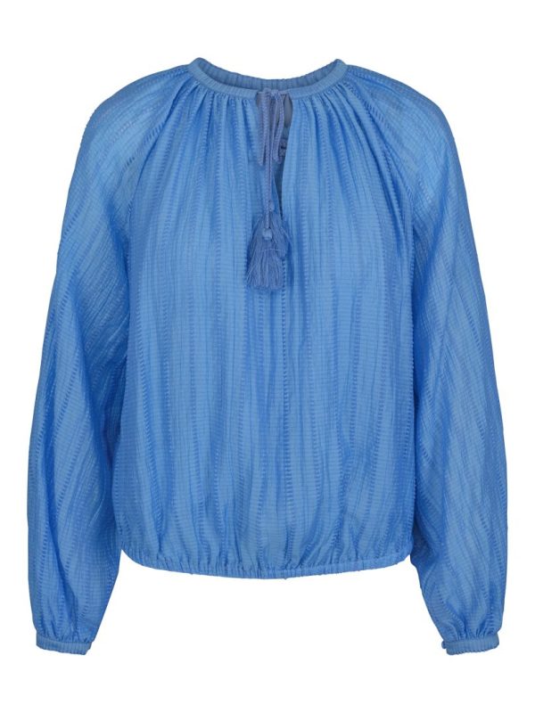 STRUCTURE TASSEL BLOUSE - Blue