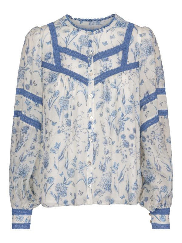 LACE DETAILED BLOUSE - Blue
