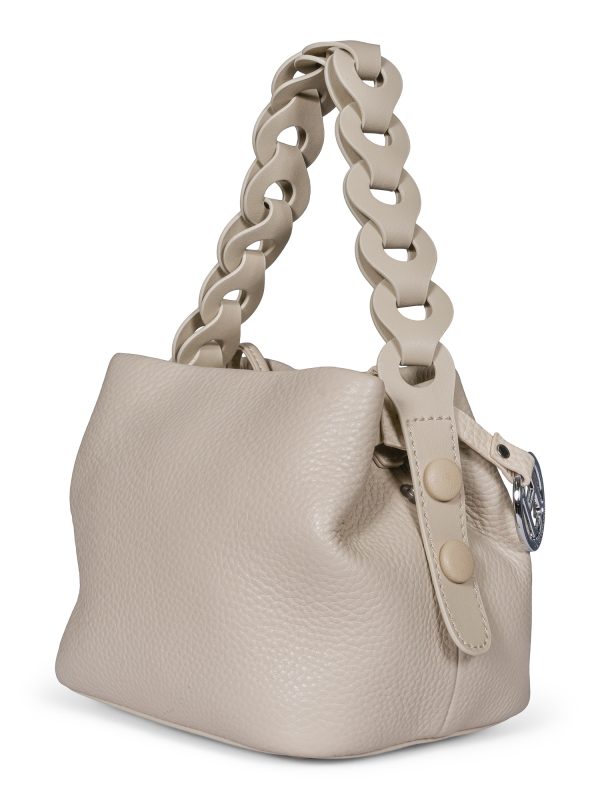 DETAILED HANDLE LEATHER BAG-Sand