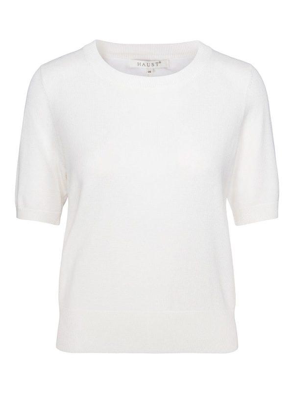 CLASSIC KNITTED SHORT SLEEVE PULLOVER - White