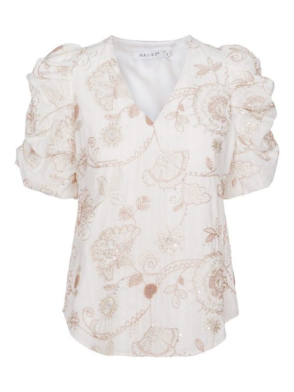 DETAILED BLOUSE - Sand