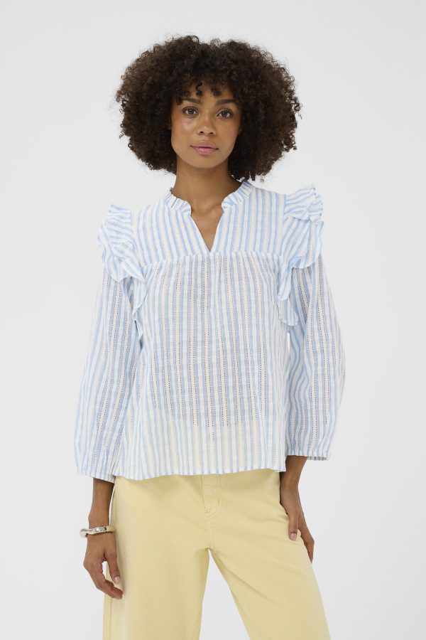 CUHENA SHADIA BLOUSE- Blue/white stripe