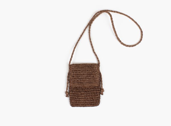 MAUD MOBILVESKE I RAFFIIA- Brun