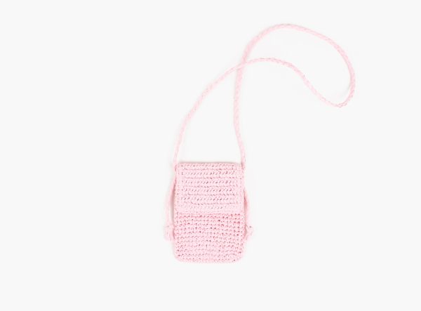 MAUD MOBILVESKE I RAFFIIA- Lys rosa