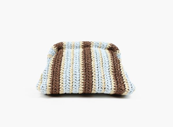 NOHR WIOLA RAFFIA-CLUTCH - Lys blå