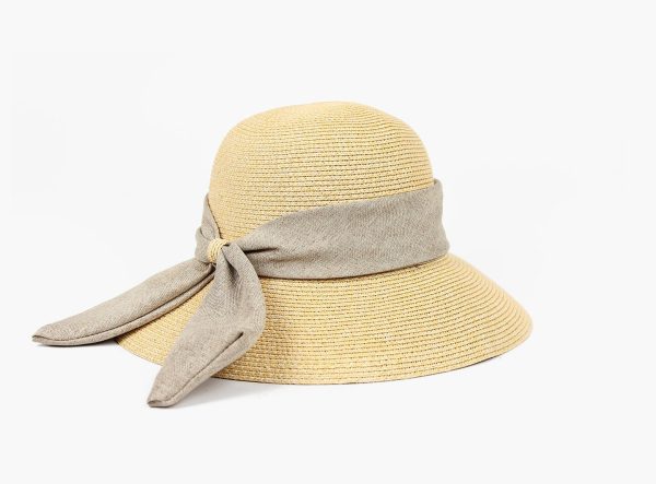 SOMMERHATT MED SLØYFE- Medium brown