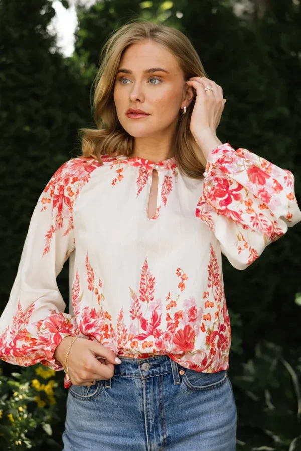MAELLE BLOUSE - Red print
