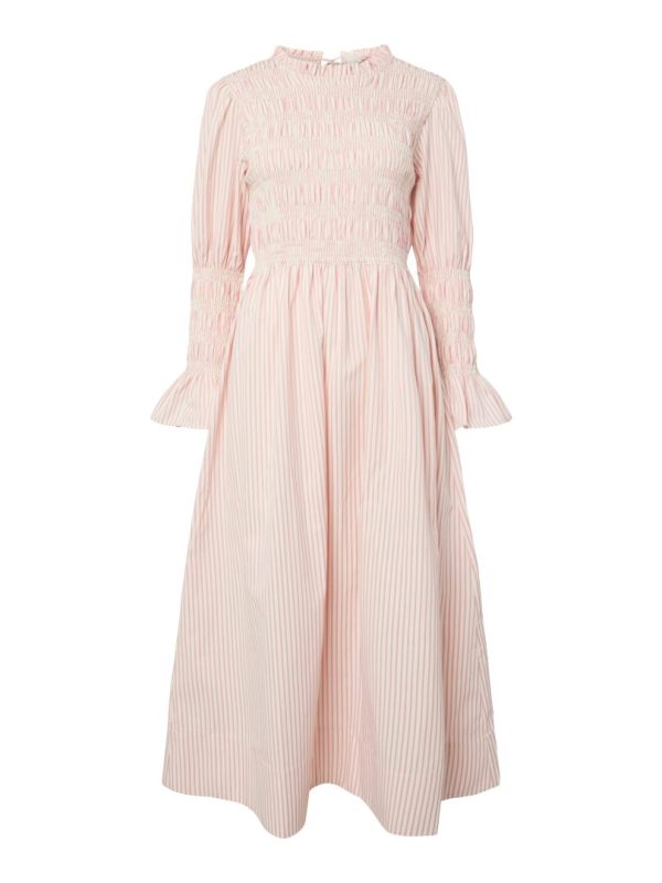 YASWITO LS LONG DRESS- Birch stripes w stripes