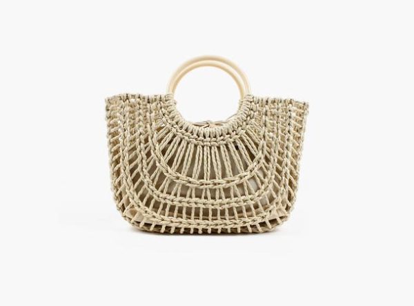 LITEN FLETTET KURVVESKE-Sand