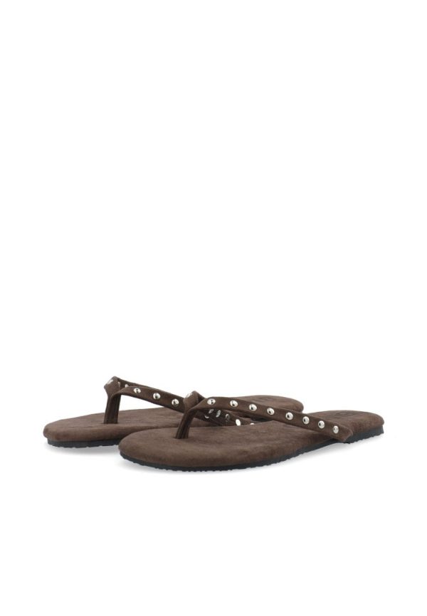 BIAMEXICO STUD FLIP FLOP FAUX SUEDE- Brown