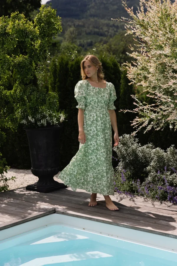 CECILIE DRESS - Green print