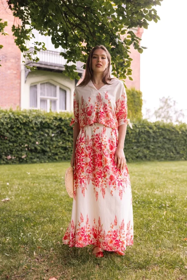 ELEA SKIRT - Red print