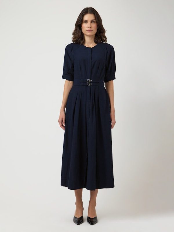 YASMARUMA 2/4 LONG DRESS S. - Navy blazer