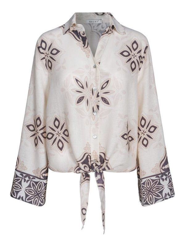 CASUAL PRINTED TIE SHIRT-Multi