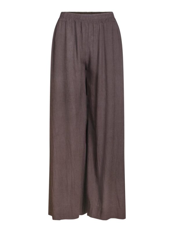 CASUAL WIDE TROUSER-Dark brown