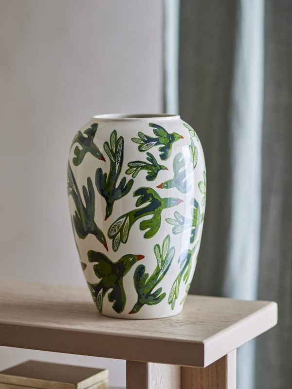BIRDLIVA VASE - Grønn/multifarget