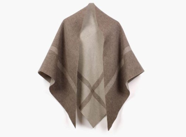 NOHR NINA DOUBLE SIDED WOOL SHAWL- Mørk brun