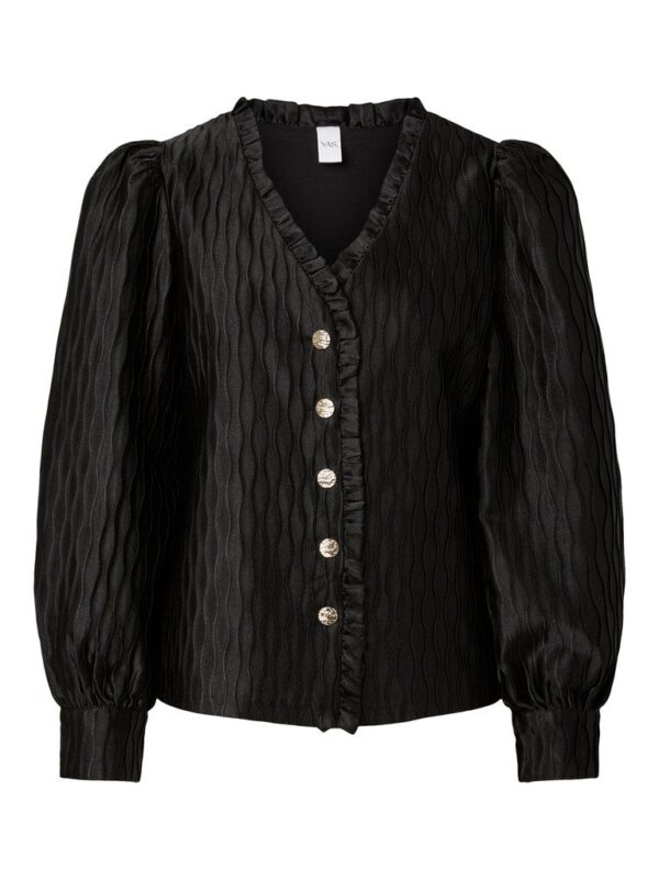 YASRIPPLE LS V-NECK SHIRT - Black
