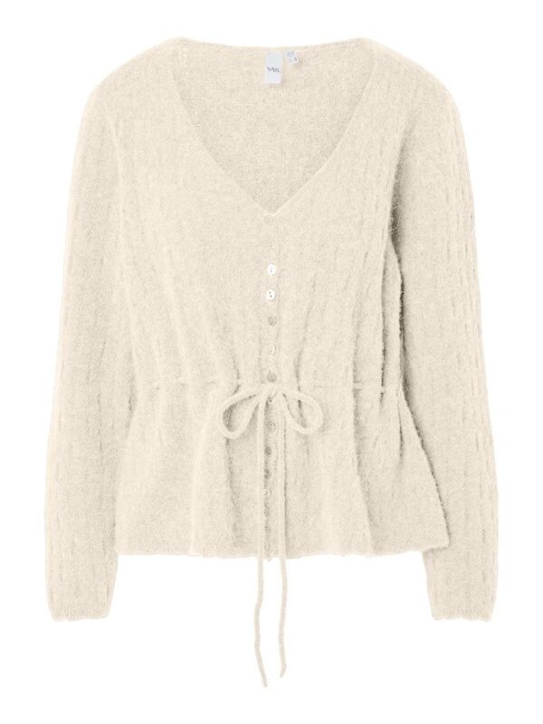 YASMELLIS LS ALPACA BLEND KNIT CARDIGAN - Pristine/Melange