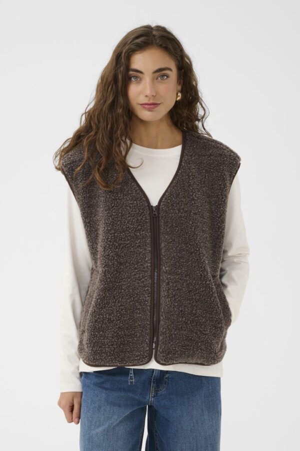 CUCATINA TEDDY WAISTCOAT- Coffee bean melange