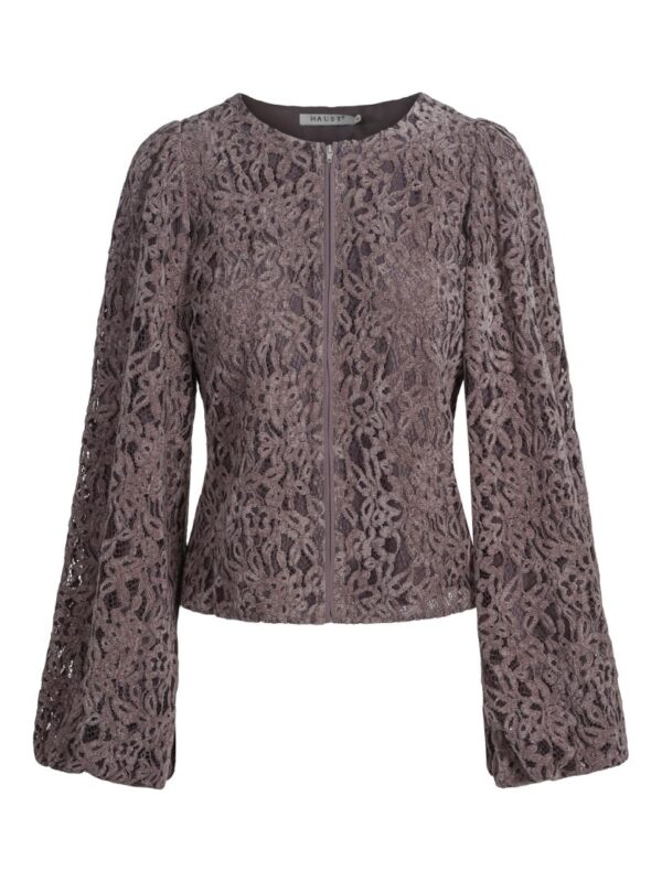 VELVET FAB BLOUSE-Grey