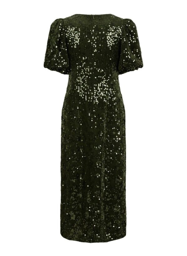 YASSOFIE 2/4 SEQUIN MIDI DRESS S. - Chive