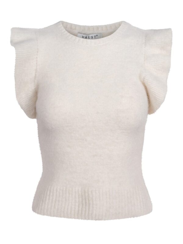 KNITTED FEMININ ALPACA VEST - Creme