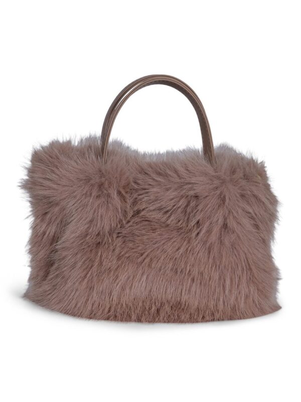 FAUX FUR CROSSBODY BAG - Sand